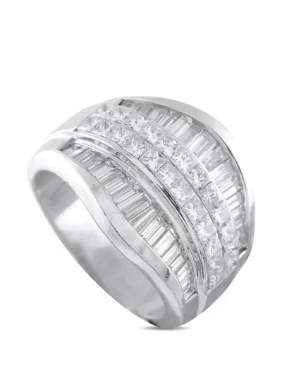 Pre-owned Lb Exclusive Diamond-embellishment Ring In Silver