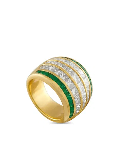 Pre-owned Lb Exclusive Diamond Emerald Ring In Gold