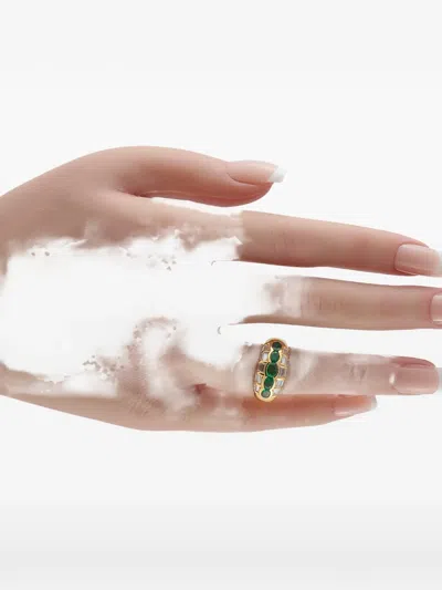 Pre-owned Lb Exclusive Diamond Emerald Ring In Gold