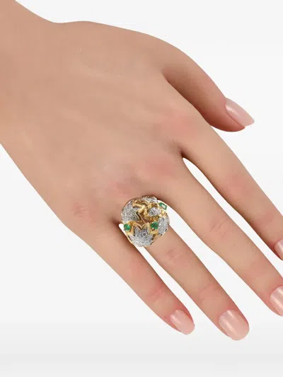 Pre-owned Lb Exclusive Diamond Emerald Ring In Gold