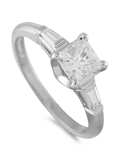 Pre-owned Lb Exclusive Diamond Engagemen Ring In Silver