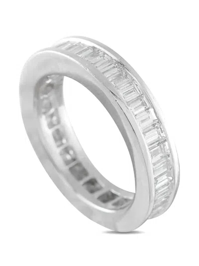 Pre-owned Lb Exclusive Diamond Eternity Band Ring In Silver