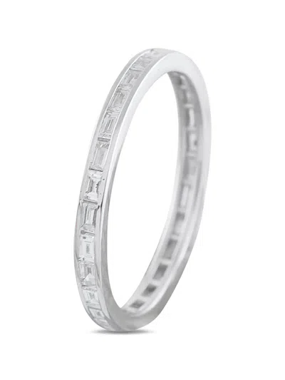 Pre-owned Lb Exclusive Diamond Eternity-band Ring In Silver