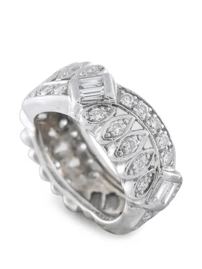 Pre-owned Lb Exclusive Diamond Eternity Ring In Silver