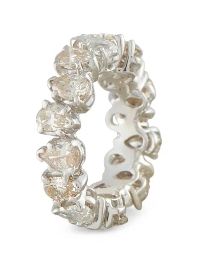 Pre-owned Lb Exclusive Diamond Eternity Ring In Silver