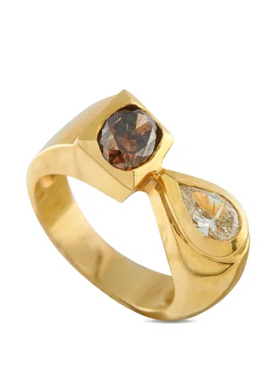 Pre-owned Lb Exclusive Diamond Geometric Ring In Gold