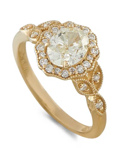 Pre-owned Lb Exclusive Diamond Halo Ring In Gold