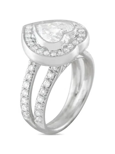 Pre-owned Lb Exclusive Diamond Heart Ring In Silver