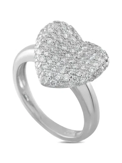 Pre-owned Lb Exclusive Diamond Heart Ring In Silver