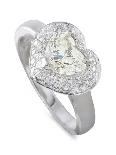 Pre-owned Lb Exclusive Diamond Heart Ring In Silver
