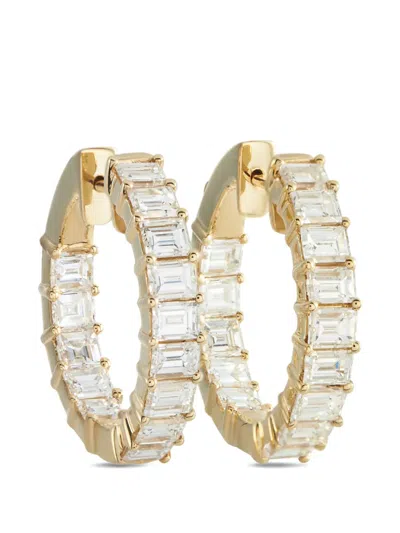 Pre-owned Lb Exclusive Diamond Hoop Earrings In Gold