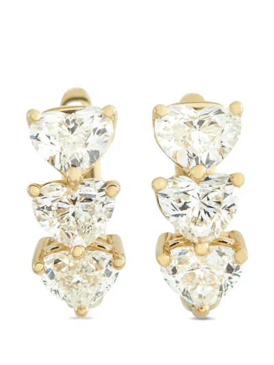 Pre-owned Lb Exclusive Diamond Hoop Earrings In Gold