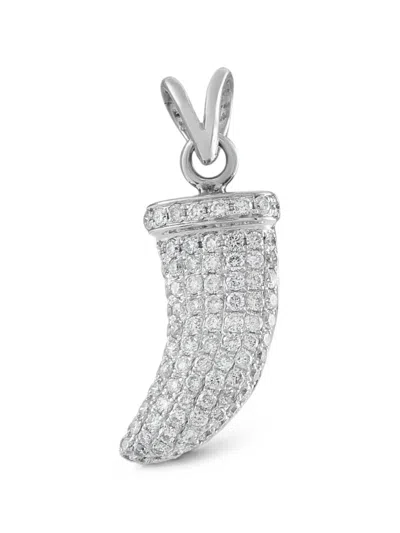 Pre-owned Lb Exclusive Diamond Horn-shape Pendant In Silver