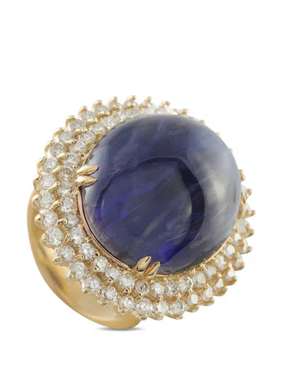 Pre-owned Lb Exclusive Diamond Iolite Ring In Gold