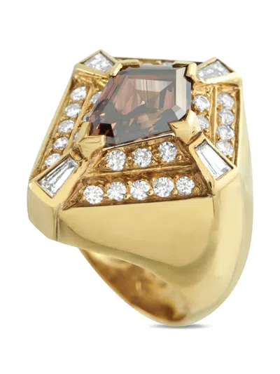 Pre-owned Lb Exclusive Diamond Kite Embellished Ring In Gold