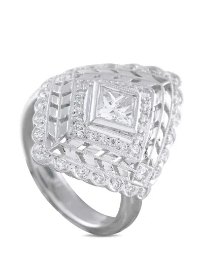 Pre-owned Lb Exclusive Diamond Lace Ring In Silver