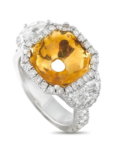 Pre-owned Lb Exclusive Diamond Mounting Ring In Silver