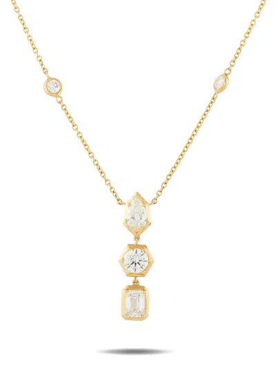 Pre-owned Lb Exclusive Diamond Necklace In Gold
