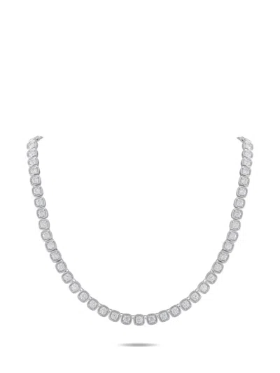 Pre-owned Lb Exclusive Diamond Necklace In Silver