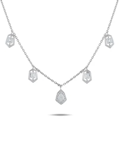 Pre-owned Lb Exclusive Diamond Necklace In Silver