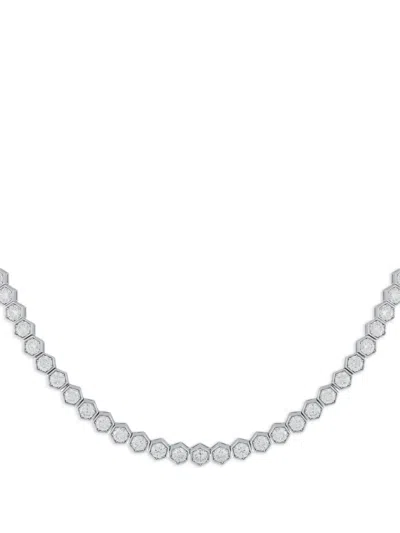 Pre-owned Lb Exclusive Diamond Necklace In Silver