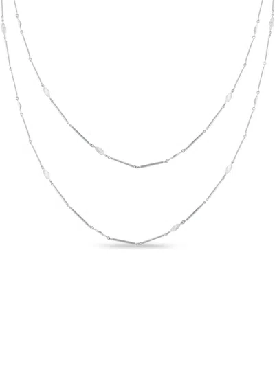 Pre-owned Lb Exclusive Diamond Necklace In Silver