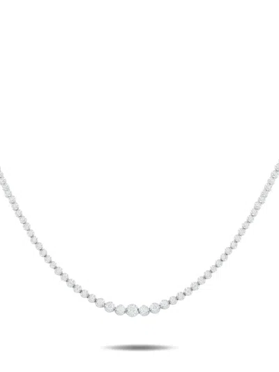Pre-owned Lb Exclusive Diamond Necklace In Silver