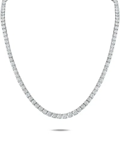 Pre-owned Lb Exclusive Diamond Necklace In Silver