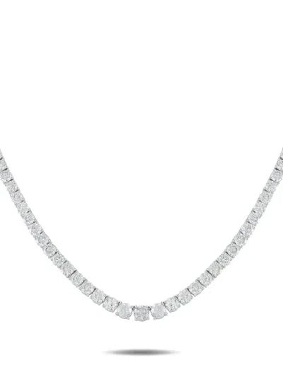 Pre-owned Lb Exclusive Diamond Necklace In Silver