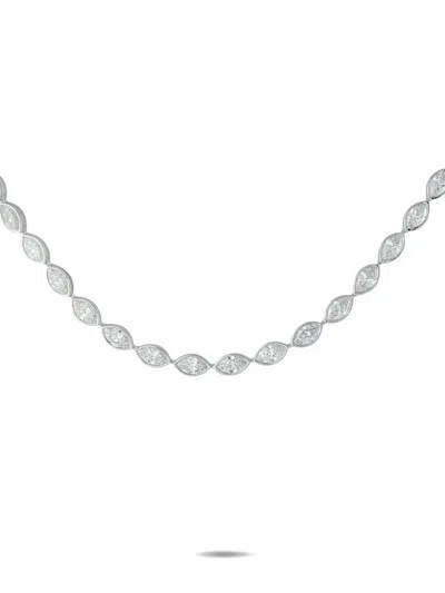 Pre-owned Lb Exclusive Diamond Necklace In Silver