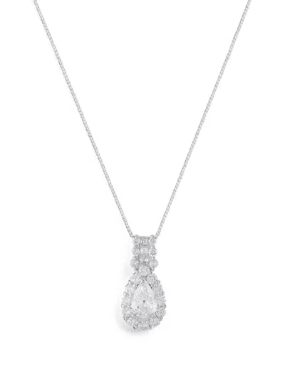 Pre-owned Lb Exclusive Diamond Necklace In Silver