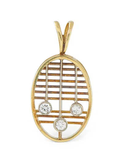 Pre-owned Lb Exclusive Diamond Openwork Pendant In Gold