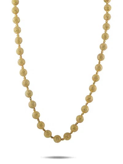 Pre-owned Lb Exclusive Diamond Orb-embellished Necklace In Gold