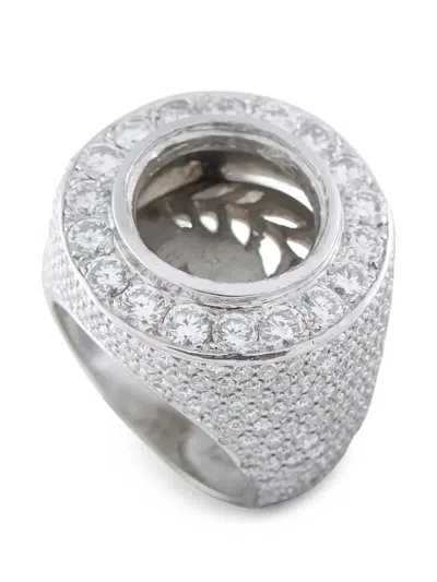 Pre-owned Lb Exclusive Diamond Pavé Coin Ring In Silver
