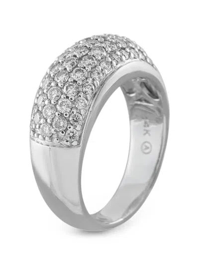 Pre-owned Lb Exclusive Diamond Pavé Ring In Silver