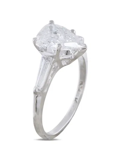 Pre-owned Lb Exclusive Diamond Pear-cut Ring In Silver