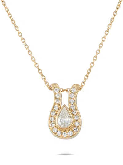 Pre-owned Lb Exclusive Diamond Pendant Necklace In Gold