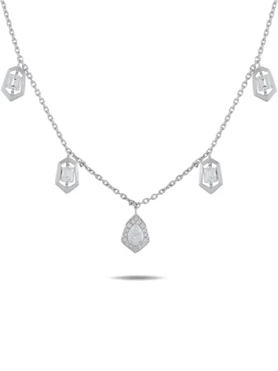 Pre-owned Lb Exclusive Diamond-pendant Necklace In Silver