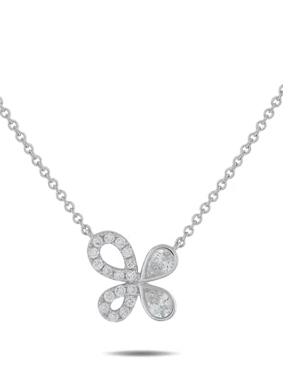 Pre-owned Lb Exclusive Diamond Pendant Necklace In Silver