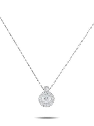 Pre-owned Lb Exclusive Diamond Pendant Necklace In Silver