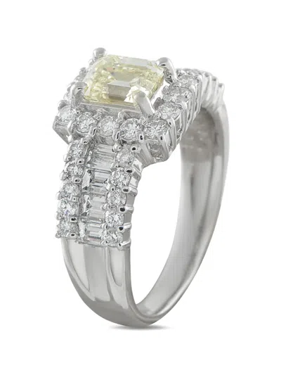 Pre-owned Lb Exclusive Diamond Platinum Ring In Silver
