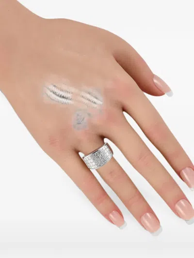Pre-owned Lb Exclusive Diamond Princess-cut Ring In Silver