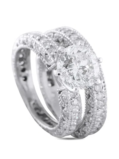 Pre-owned Lb Exclusive Diamond Ring Set In Silver