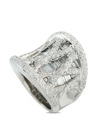 Pre-owned Lb Exclusive Diamond Ring In Silver