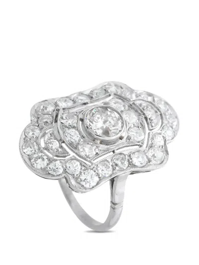 Pre-owned Lb Exclusive Diamond Ring In Silver
