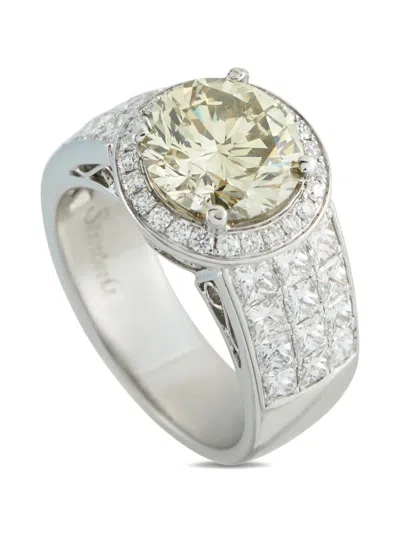 Pre-owned Lb Exclusive Diamond Ring In Silver