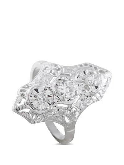 Pre-owned Lb Exclusive Diamond Ring In Silver
