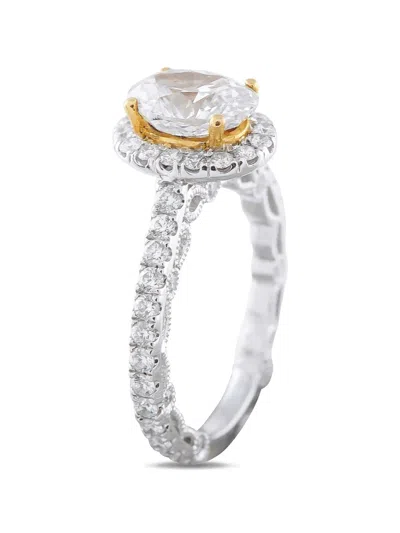 Pre-owned Lb Exclusive Diamond Ring In Silver