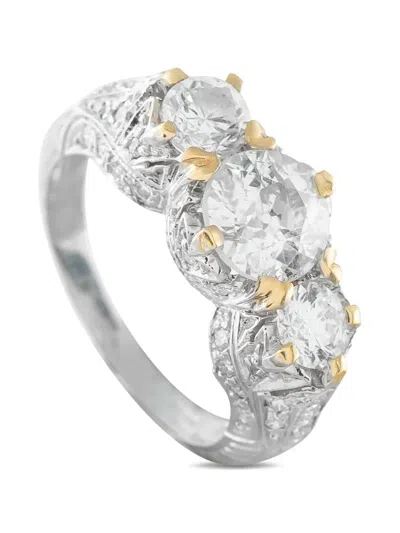 Pre-owned Lb Exclusive Diamond Ring In Silver