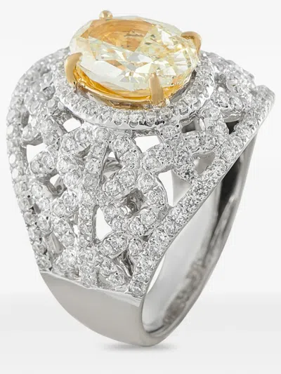 Pre-owned Lb Exclusive Diamond Ring In Silver